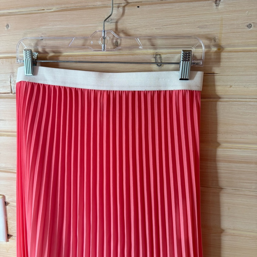 Maje Pink Ombré Pleated Midi Skirt JONALIE Size 3 (L) Gradient Fade Knife Pleats